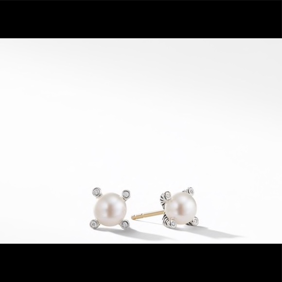 David Yurman Jewelry - Brand New David Yurman Pearl Earrings w/ Diamonds